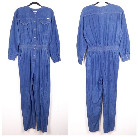 Vintage Pants & Jumpsuits Vintage Dreams Denim Collarless Long